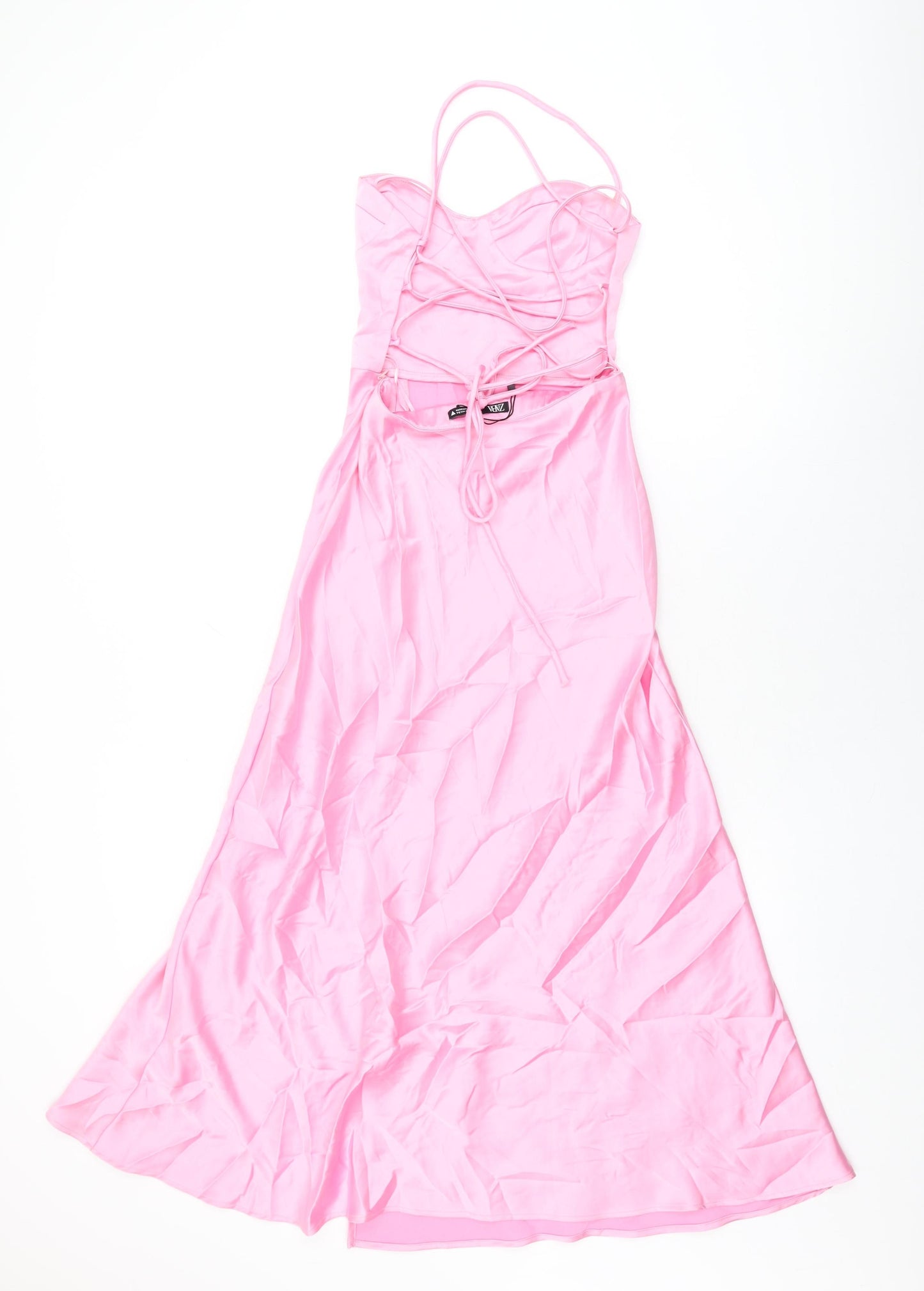 Zara Womens Pink Polyester A-Line Size XS Sweetheart Zip