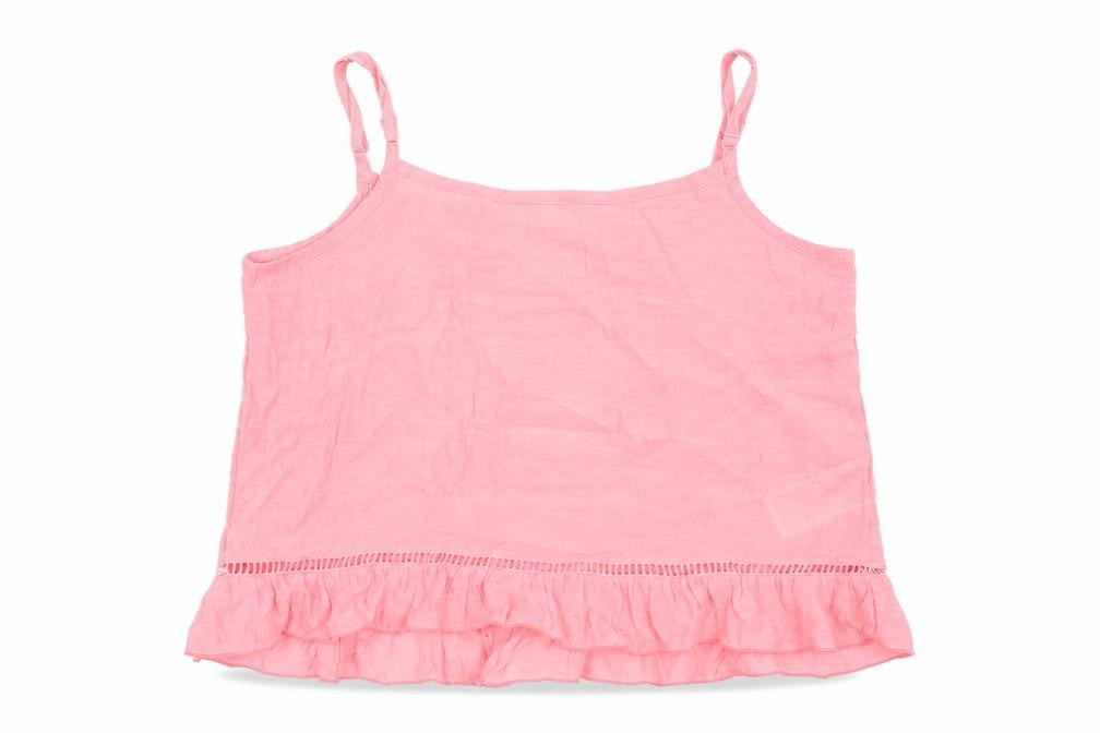 H&M Womens Pink Viscose Cropped T-Shirt Size 8 Square Neck