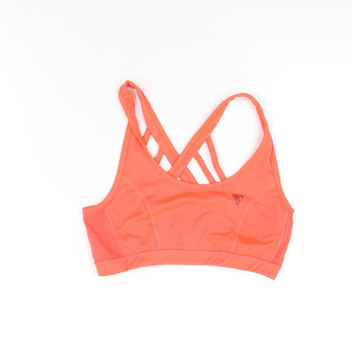 Y.A.S Womens Pink Polyester Cropped T-Shirt Size M Scoop Neck Pullover - Sports Bra