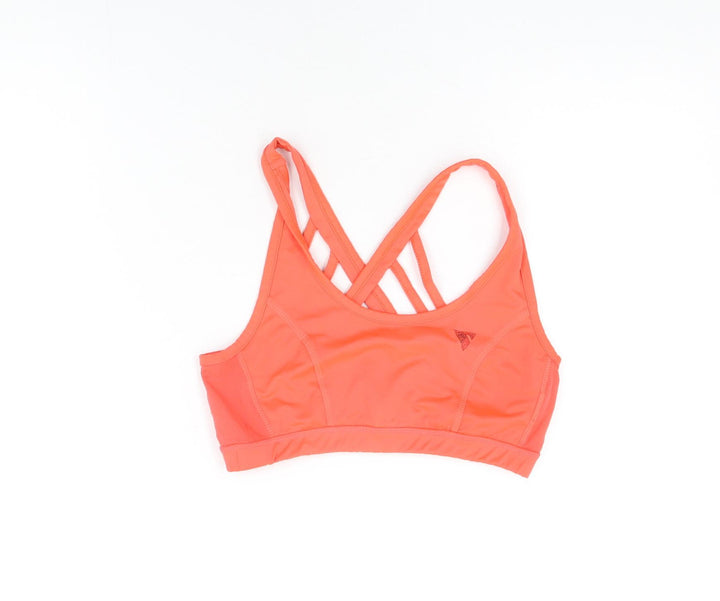 Y.A.S Womens Pink Polyester Cropped T-Shirt Size M Scoop Neck Pullover - Sports Bra