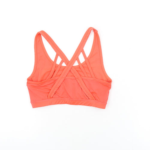 Y.A.S Womens Pink Polyester Cropped T-Shirt Size M Scoop Neck Pullover - Sports Bra