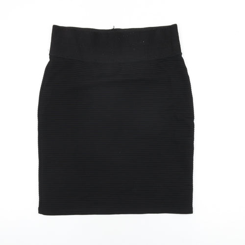 Topshop Womens Black Polyester Straight & Pencil Skirt Size 12