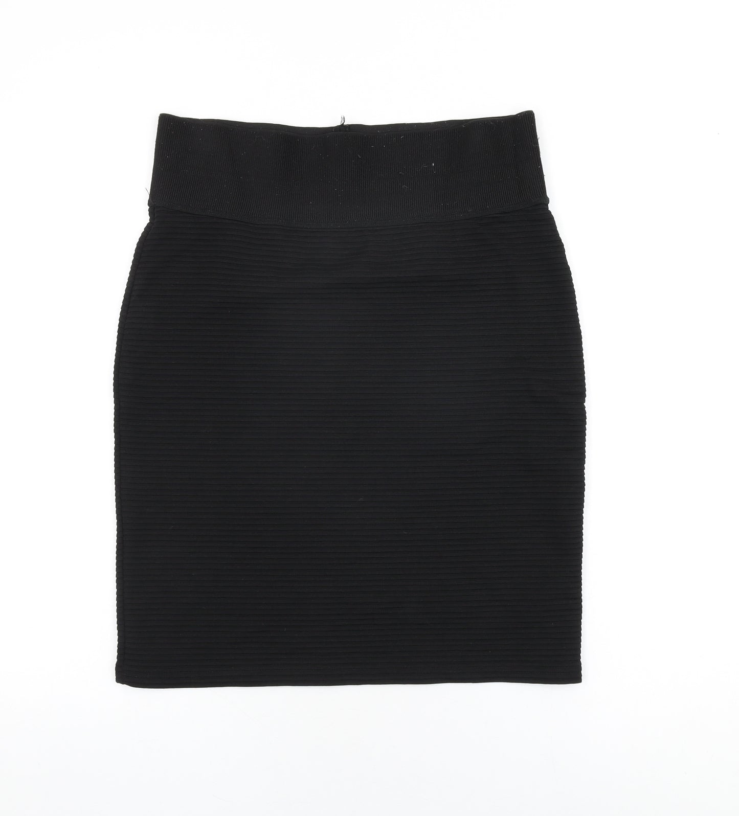 Topshop Womens Black Polyester Straight & Pencil Skirt Size 12