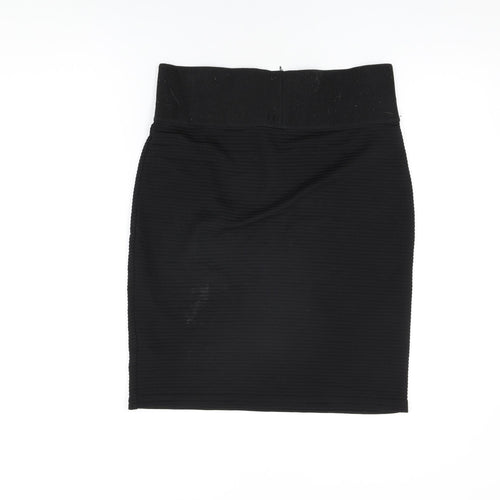 Topshop Womens Black Polyester Straight & Pencil Skirt Size 12