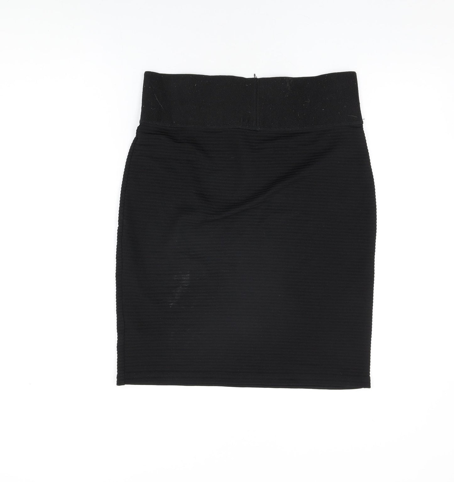 Topshop Womens Black Polyester Straight & Pencil Skirt Size 12