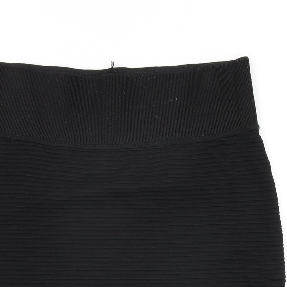 Topshop Womens Black Polyester Straight & Pencil Skirt Size 12