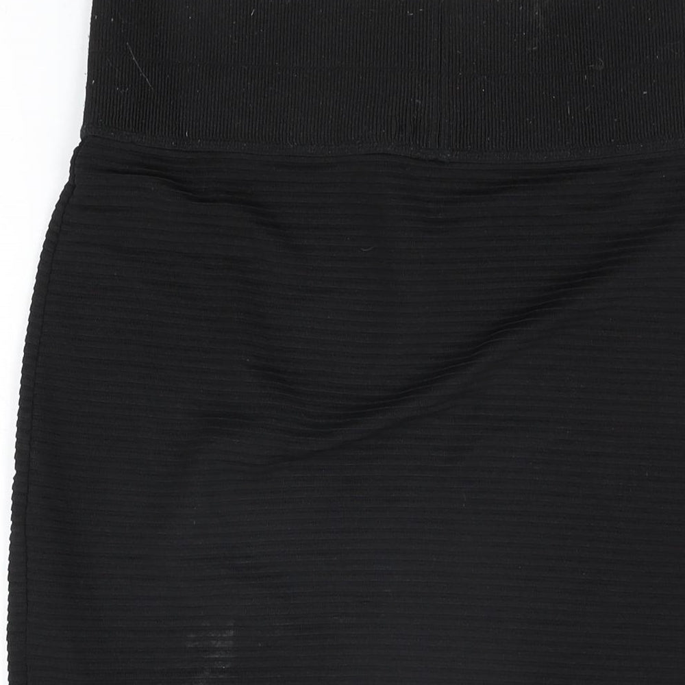 Topshop Womens Black Polyester Straight & Pencil Skirt Size 12