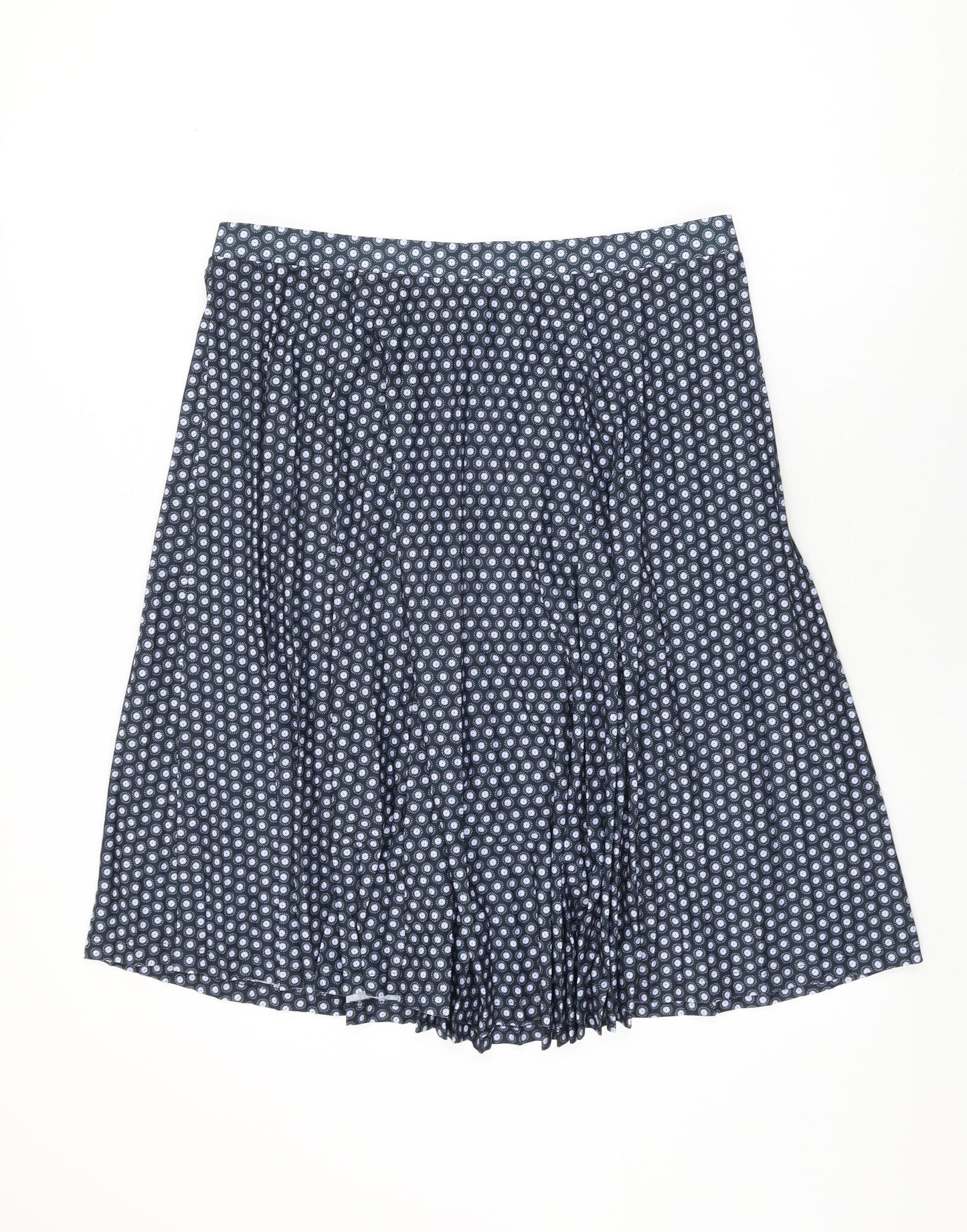 Marks and Spencer Womens Blue Geometric Polyester Swing Skirt Size 18