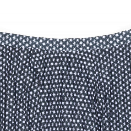 Marks and Spencer Womens Blue Geometric Polyester Swing Skirt Size 18