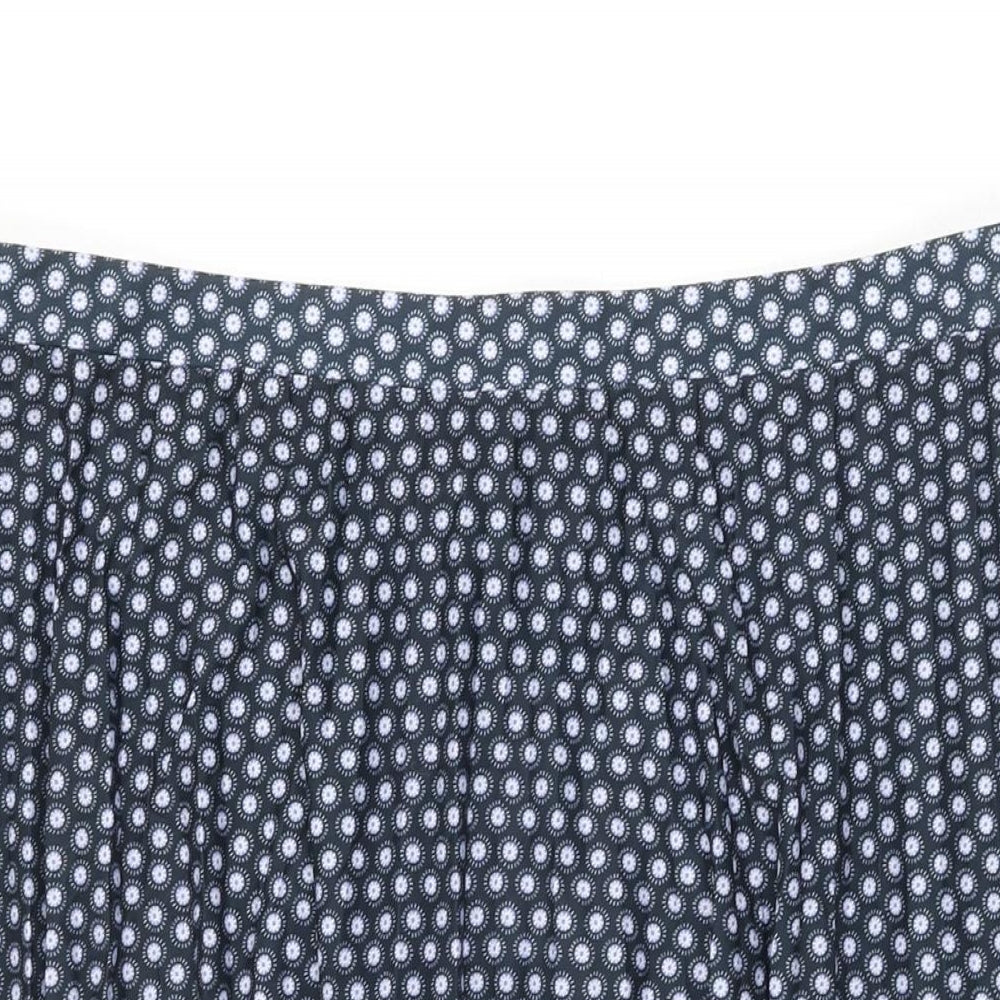 Marks and Spencer Womens Blue Geometric Polyester Swing Skirt Size 18