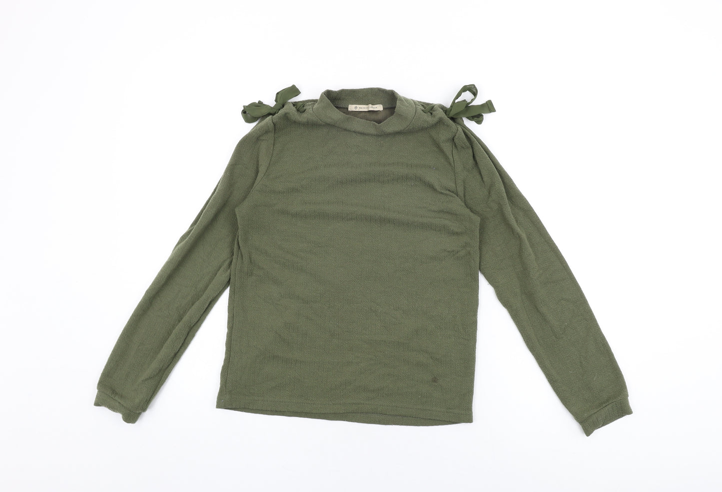 Majestic Legon Womens Green Polyester Basic T-Shirt Size M Round Neck