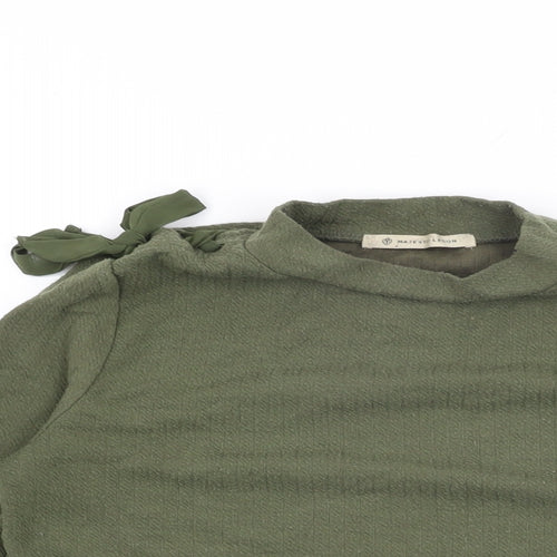 Majestic Legon Womens Green Polyester Basic T-Shirt Size M Round Neck