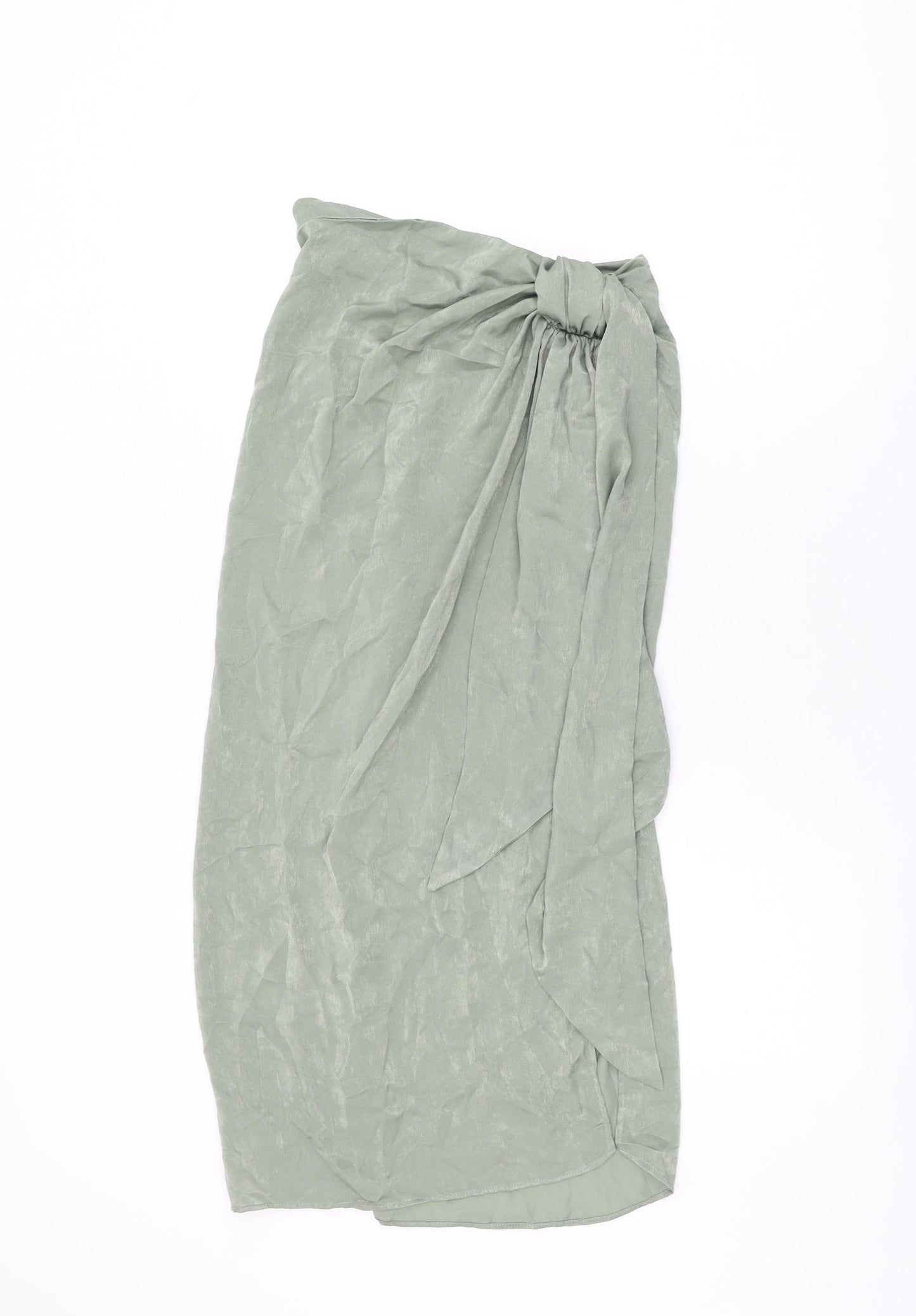 Zara Womens Green Polyester Flare Skirt Size XS Zip