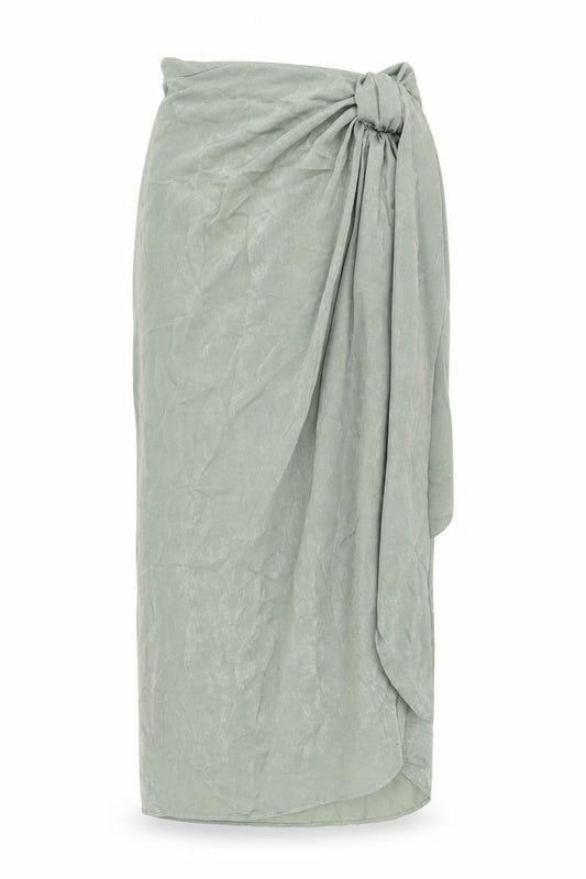Front view of Zara women’s green polyester flare skirt, size XS, zip
