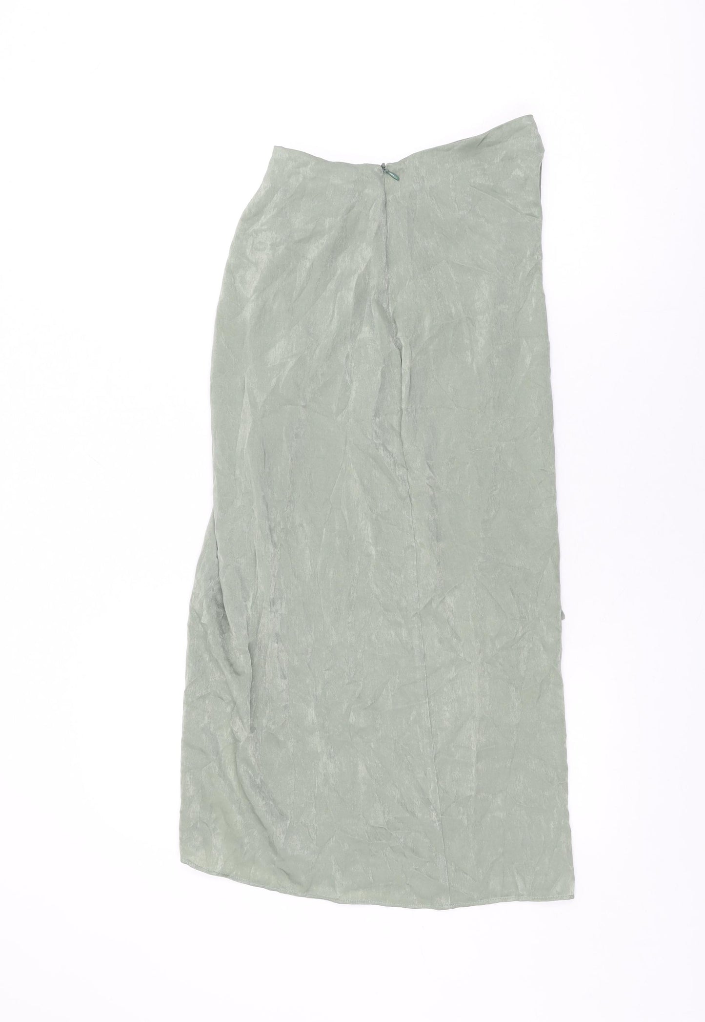 Zara Womens Green Polyester Flare Skirt Size XS Zip