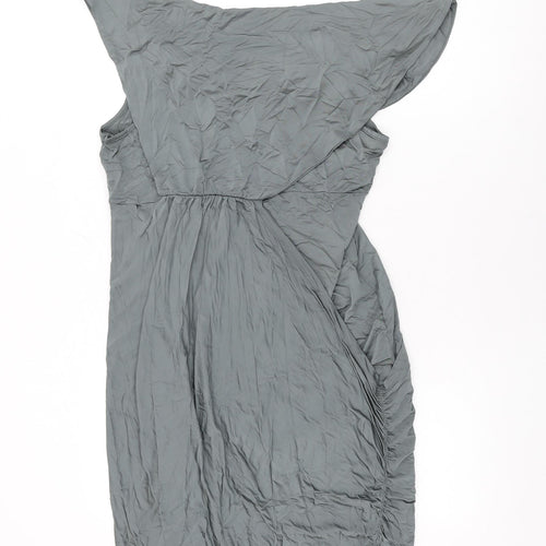 Warehouse Womens Grey Viscose Shift Size 16 Scoop Neck Pullover