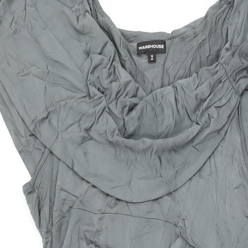 Warehouse Womens Grey Viscose Shift Size 16 Scoop Neck Pullover