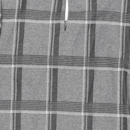 Dorothy Perkins Womens Grey Plaid Polyester Shift Size 16 Round Neck Button