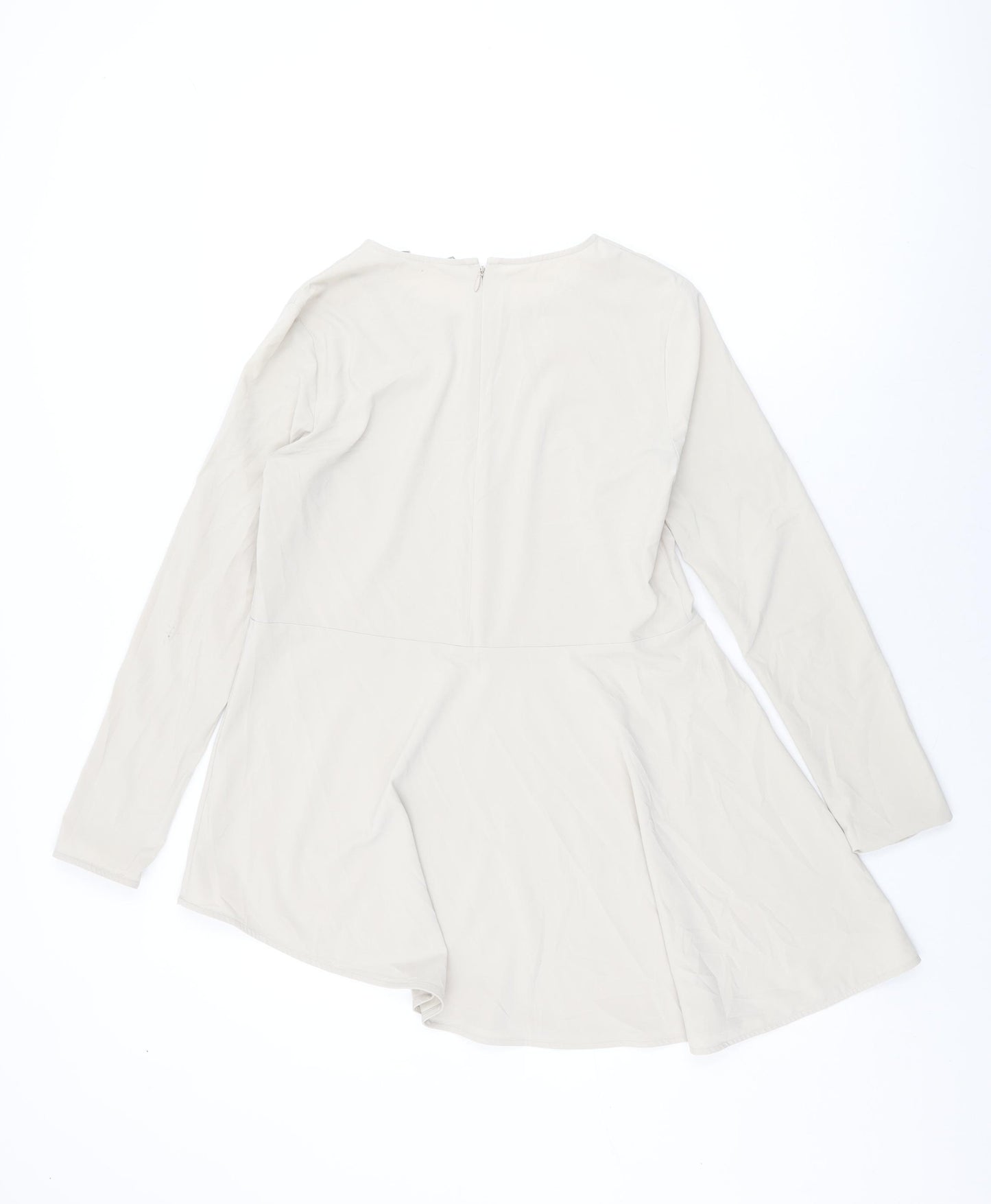 COS Womens Beige Polyester Basic T-Shirt Size 8 Round Neck