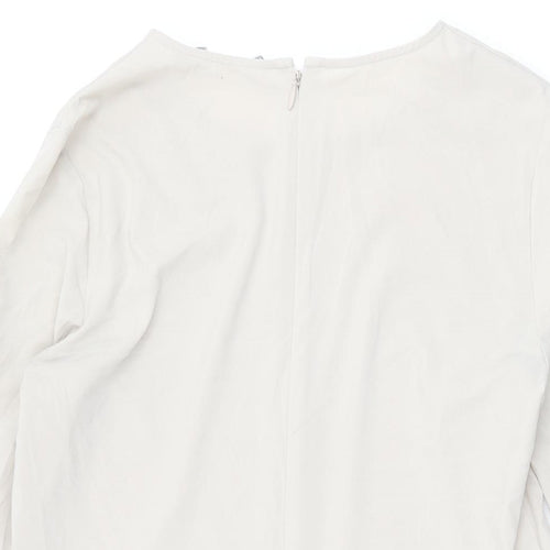 COS Womens Beige Polyester Basic T-Shirt Size 8 Round Neck