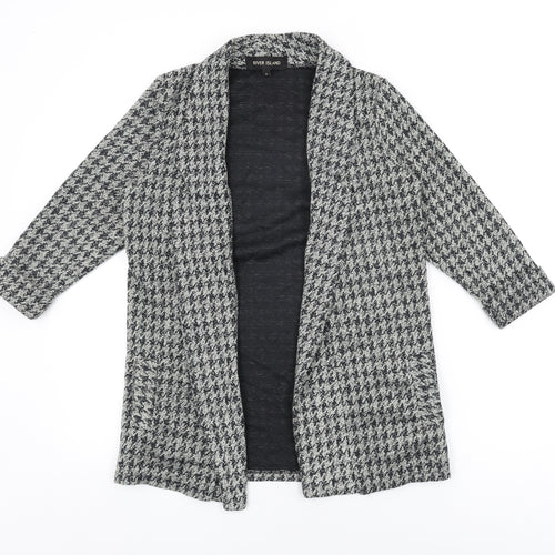 River Island Womens Grey Geometric Jacket Blazer Size 8 - Houndstooth