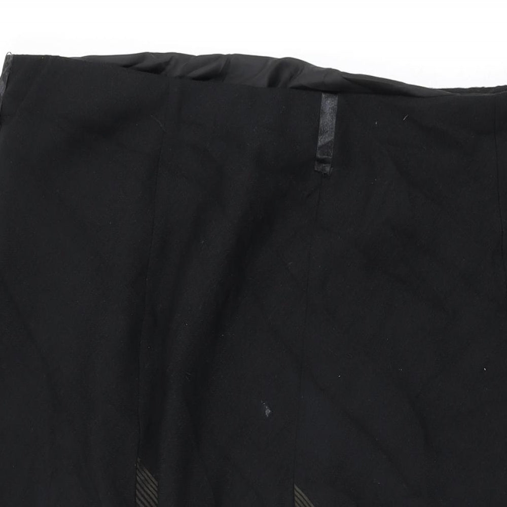 Marks and Spencer Womens Black Striped Polyester Swing Skirt Size 22