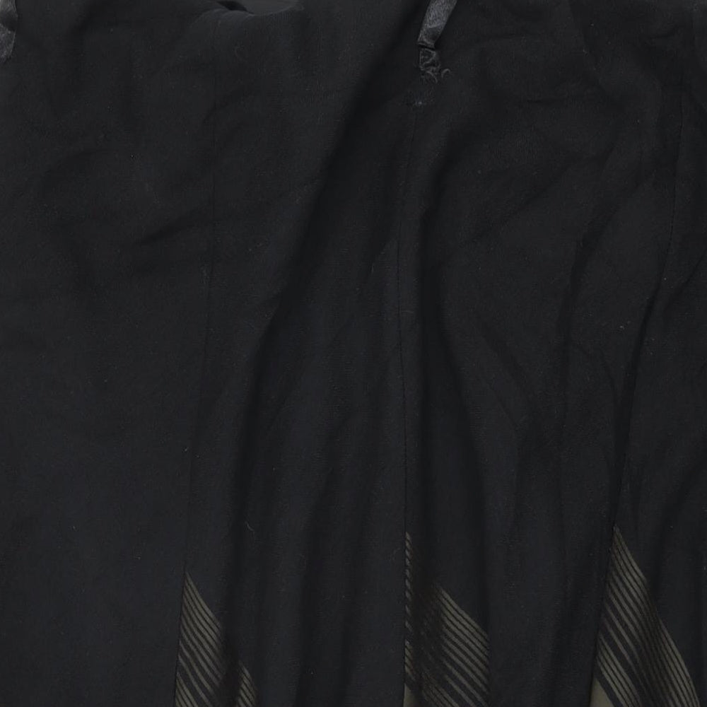 Marks and Spencer Womens Black Striped Polyester Swing Skirt Size 22