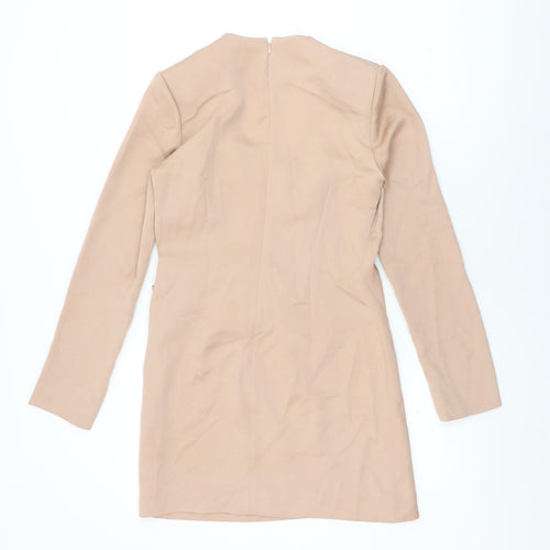 AQ/AQ Womens Pink Polyester Mini Size 10 Square Neck Zip