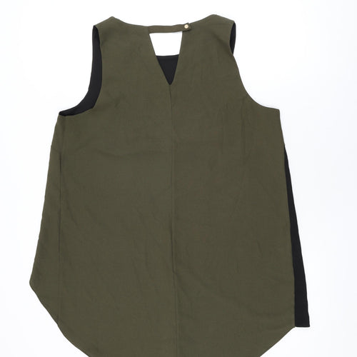 River Island Womens Green Polyester Basic Blouse Size 16 Round Neck