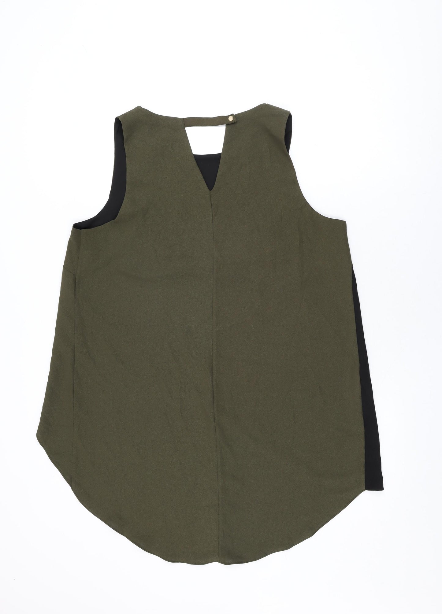 River Island Womens Green Polyester Basic Blouse Size 16 Round Neck