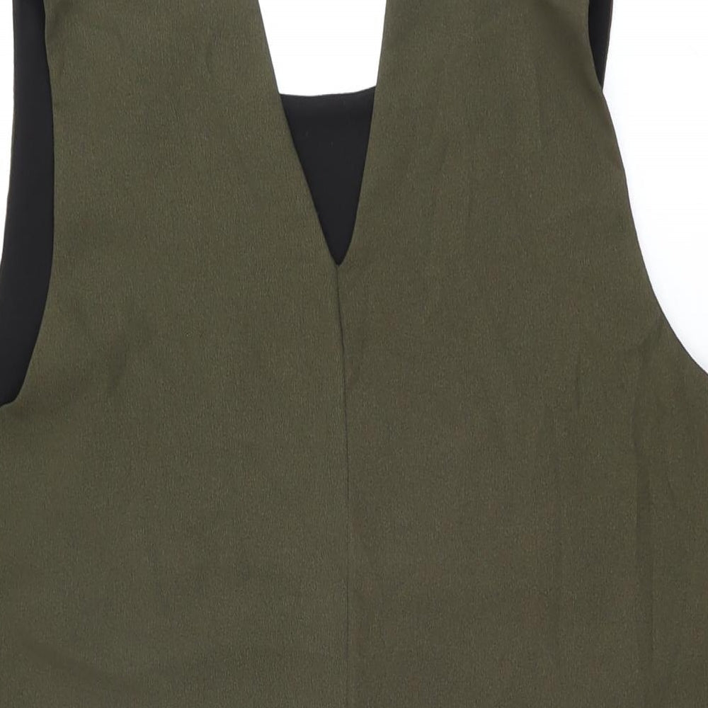 River Island Womens Green Polyester Basic Blouse Size 16 Round Neck