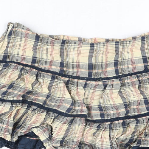 New Look Womens Multicoloured Plaid Cotton Mini Skirt Size 12 Zip