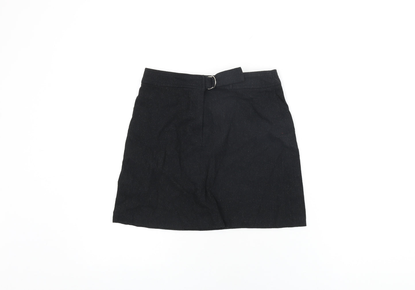 Miss Selfridge Womens Black Wool Mini Skirt Size 8 Zip