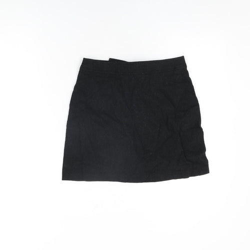 Miss Selfridge Womens Black Wool Mini Skirt Size 8 Zip