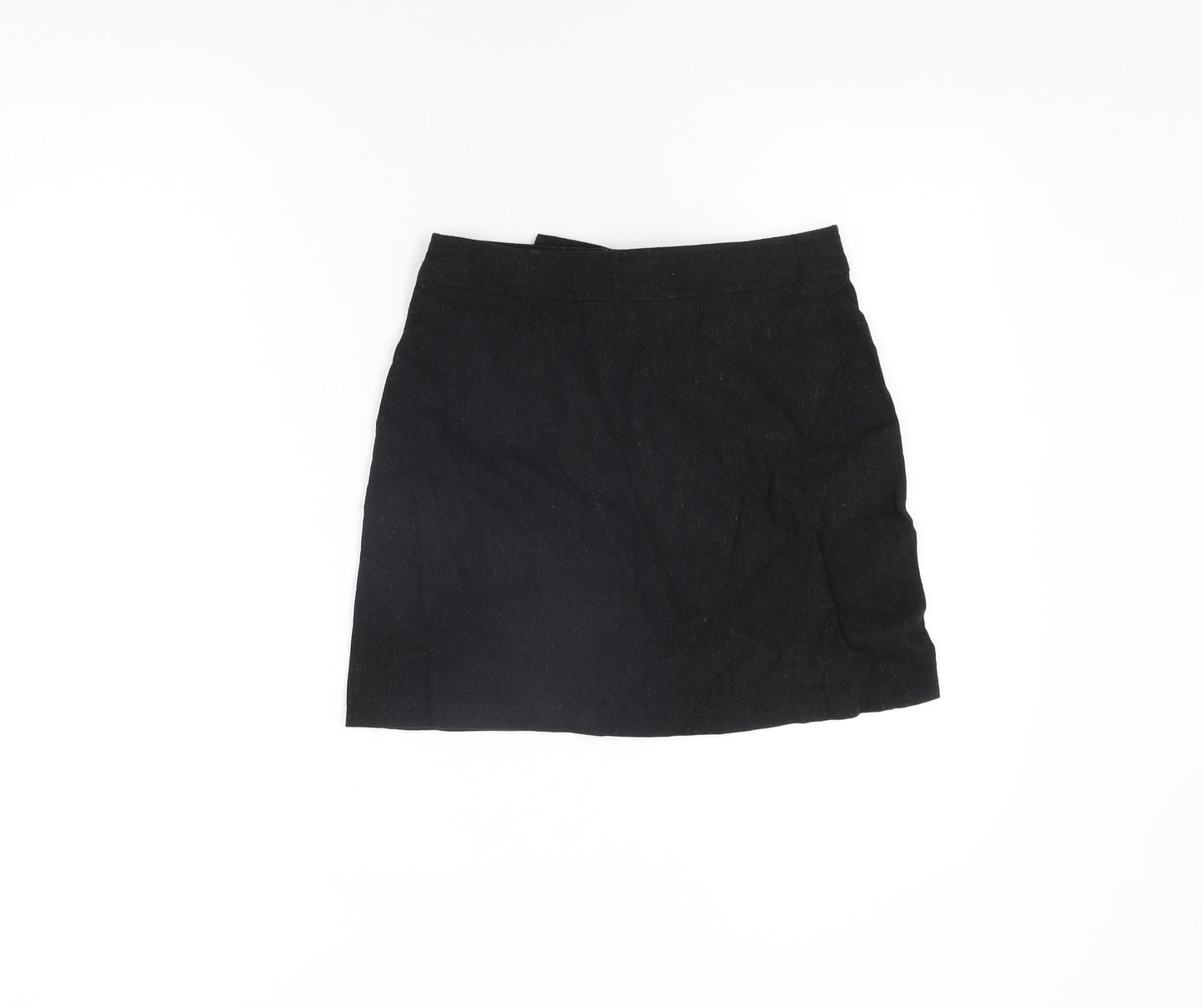Miss Selfridge Womens Black Wool Mini Skirt Size 8 Zip