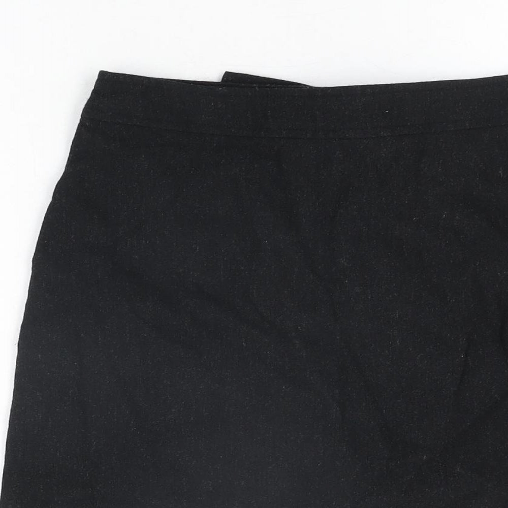 Miss Selfridge Womens Black Wool Mini Skirt Size 8 Zip