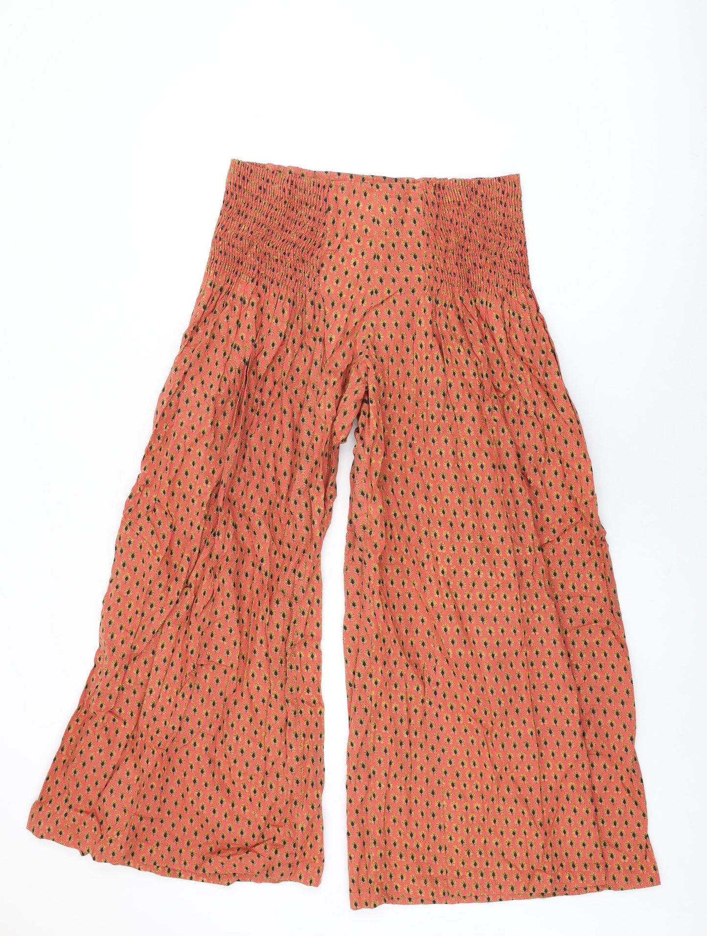 Culture Vulture Womens Red Floral Polyester Trousers Size M L28 in Regular
