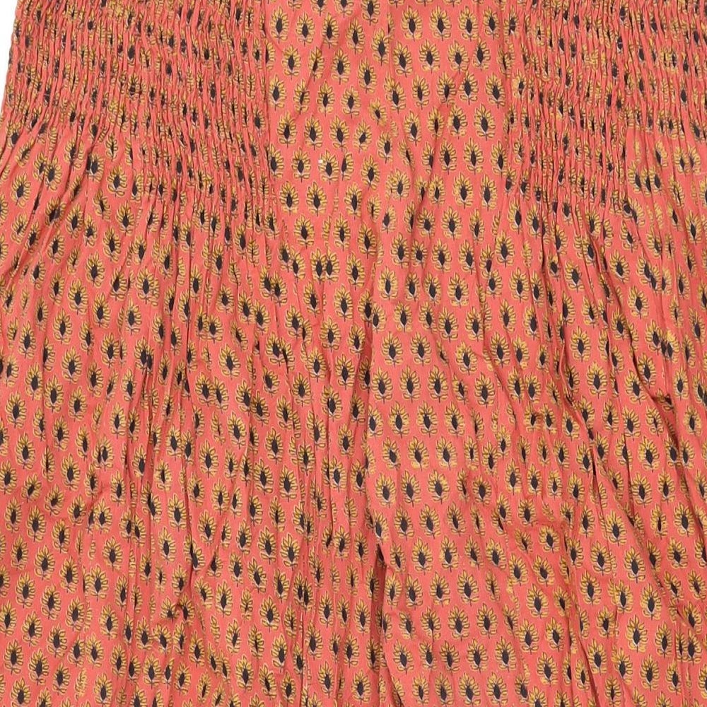 Culture Vulture Womens Red Floral Polyester Trousers Size M L28 in Regular