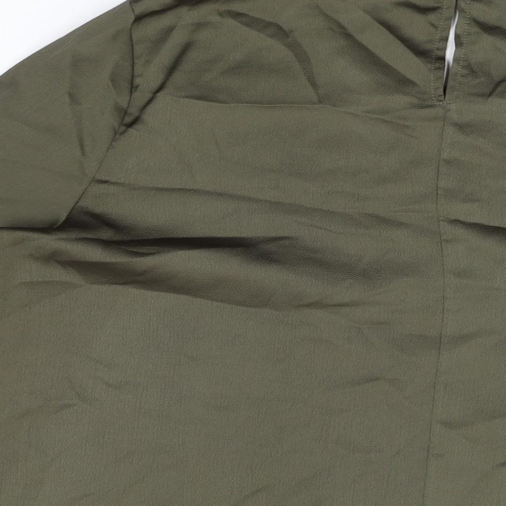 Pep & Co Womens Green Polyester Basic T-Shirt Size 14 Round Neck