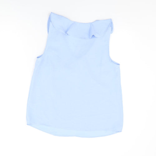 Dunnes Womens Blue Polyester Basic T-Shirt Size M V-Neck