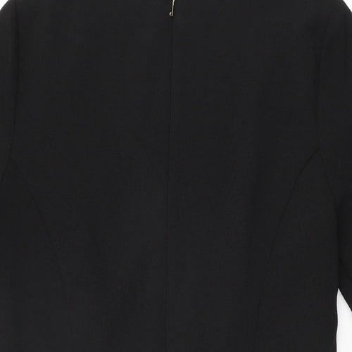 Juicy Couture Womens Black Polyester Shift Size 6 Round Neck Zip