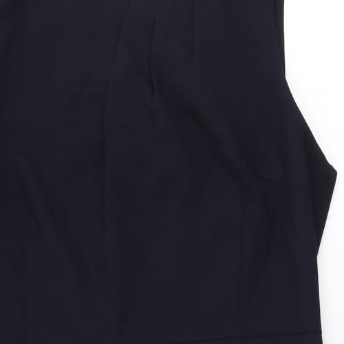 Dorothy Perkins Womens Blue Polyester Bodycon Size 16 Boat Neck Zip