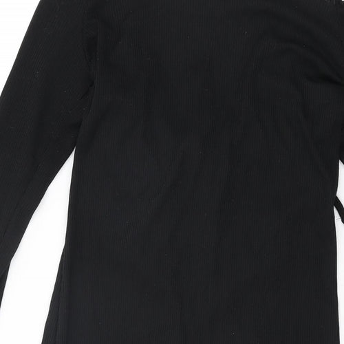 Nasty Gal Womens Black Polyester Mini Size 12 Off the Shoulder Drawstring