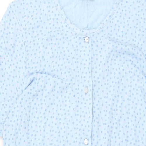 BHS Womens Blue Geometric Cotton Top Dress Size 12 Button - Size 12-14