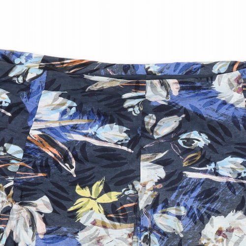 Marks and Spencer Womens Blue Floral Cotton Swing Skirt Size 20