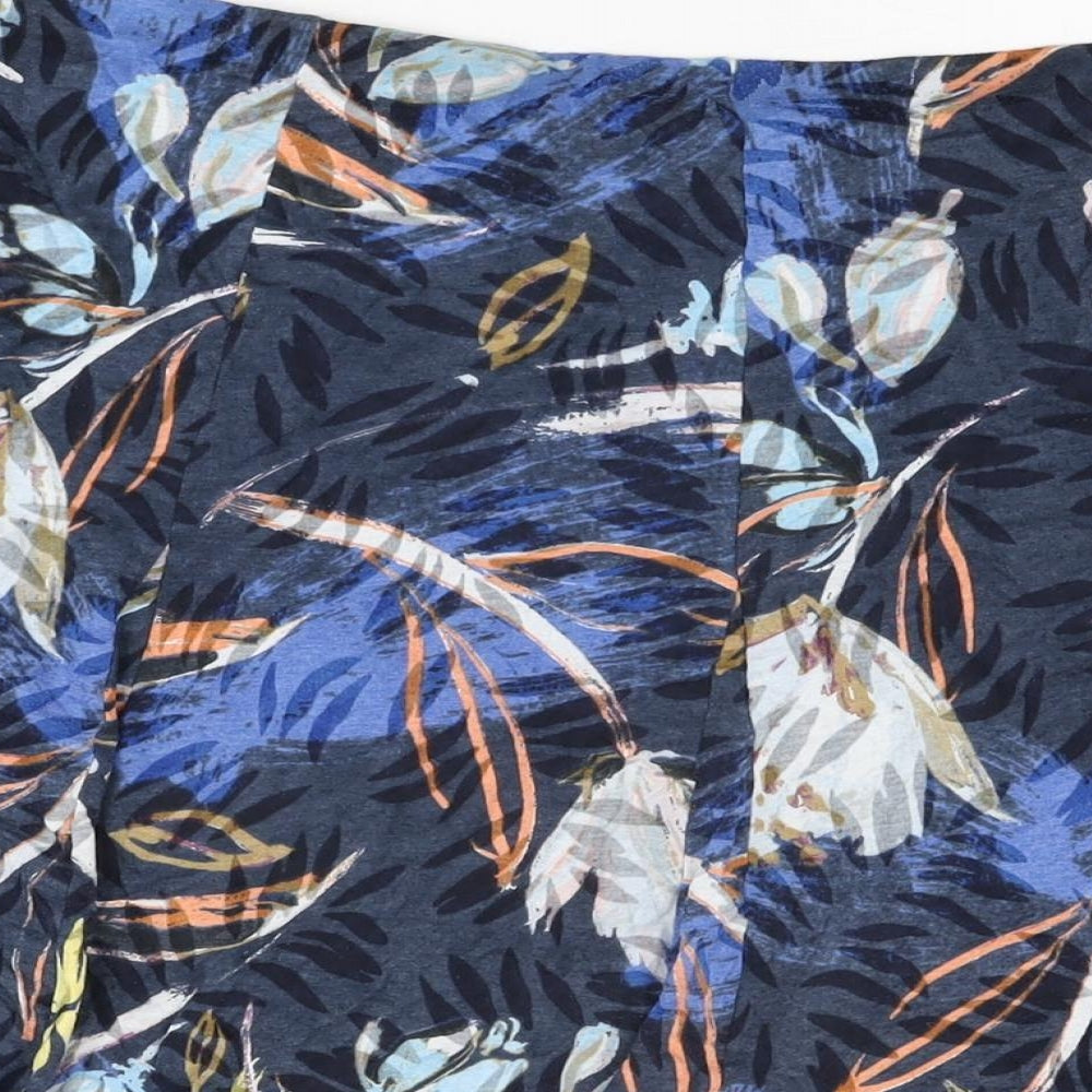 Marks and Spencer Womens Blue Floral Cotton Swing Skirt Size 20