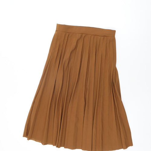 Boohoo Womens Brown Polyester Swing Skirt Size S