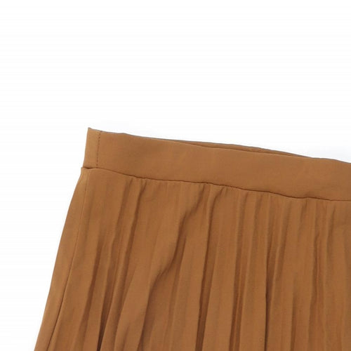 Boohoo Womens Brown Polyester Swing Skirt Size S