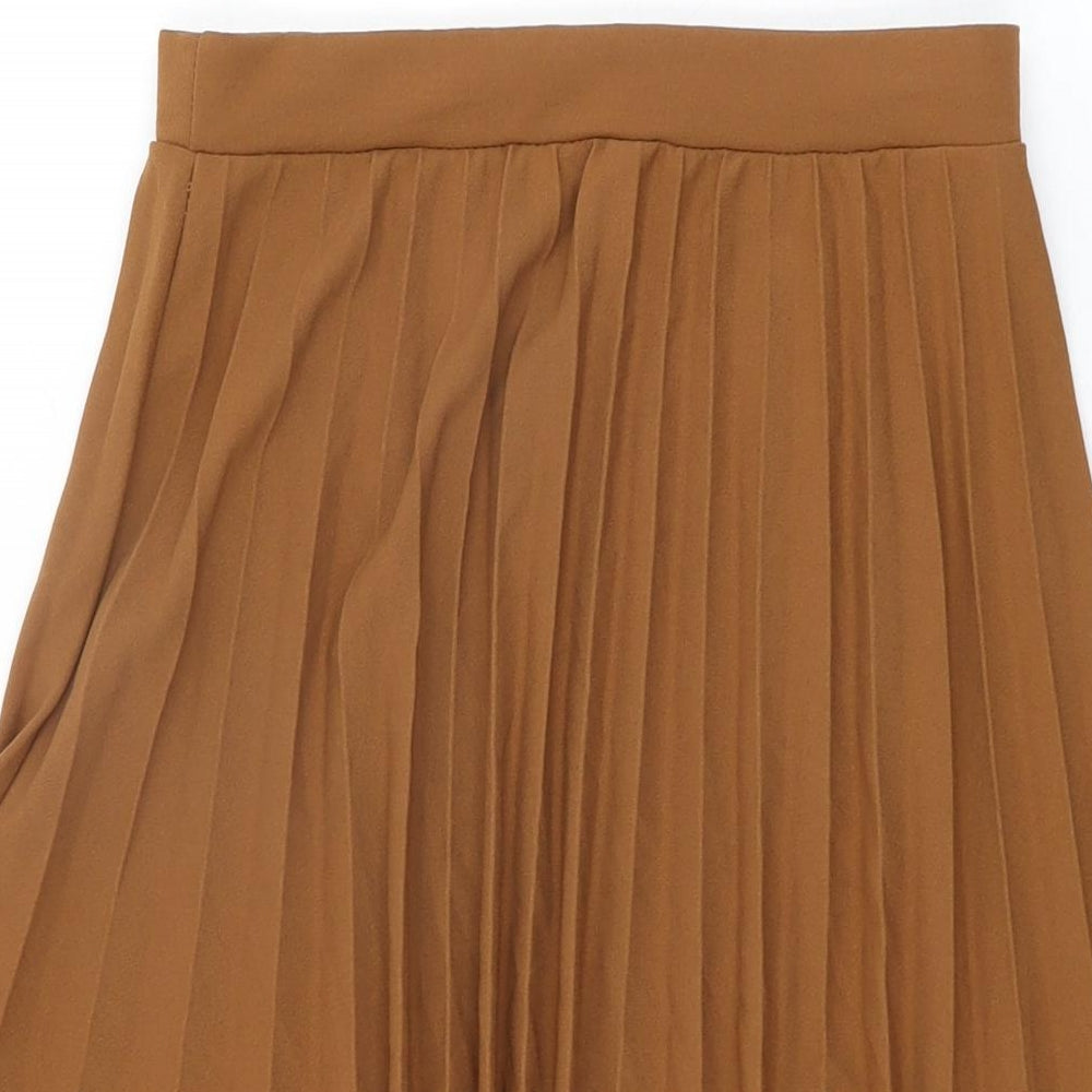 Boohoo Womens Brown Polyester Swing Skirt Size S