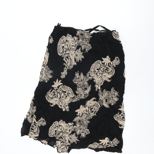 Florence + Fred Womens Black Floral Viscose Flare Skirt Size 14